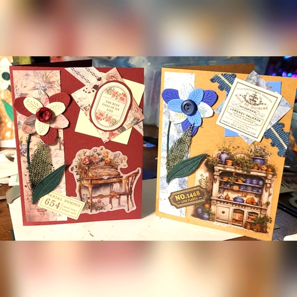 2 handmade writing cards - Picture 1 of 1